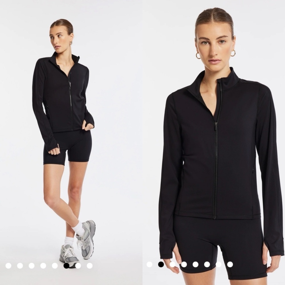 NWT $170 Bandier Encore Full Zip Jacket in Black Size Small